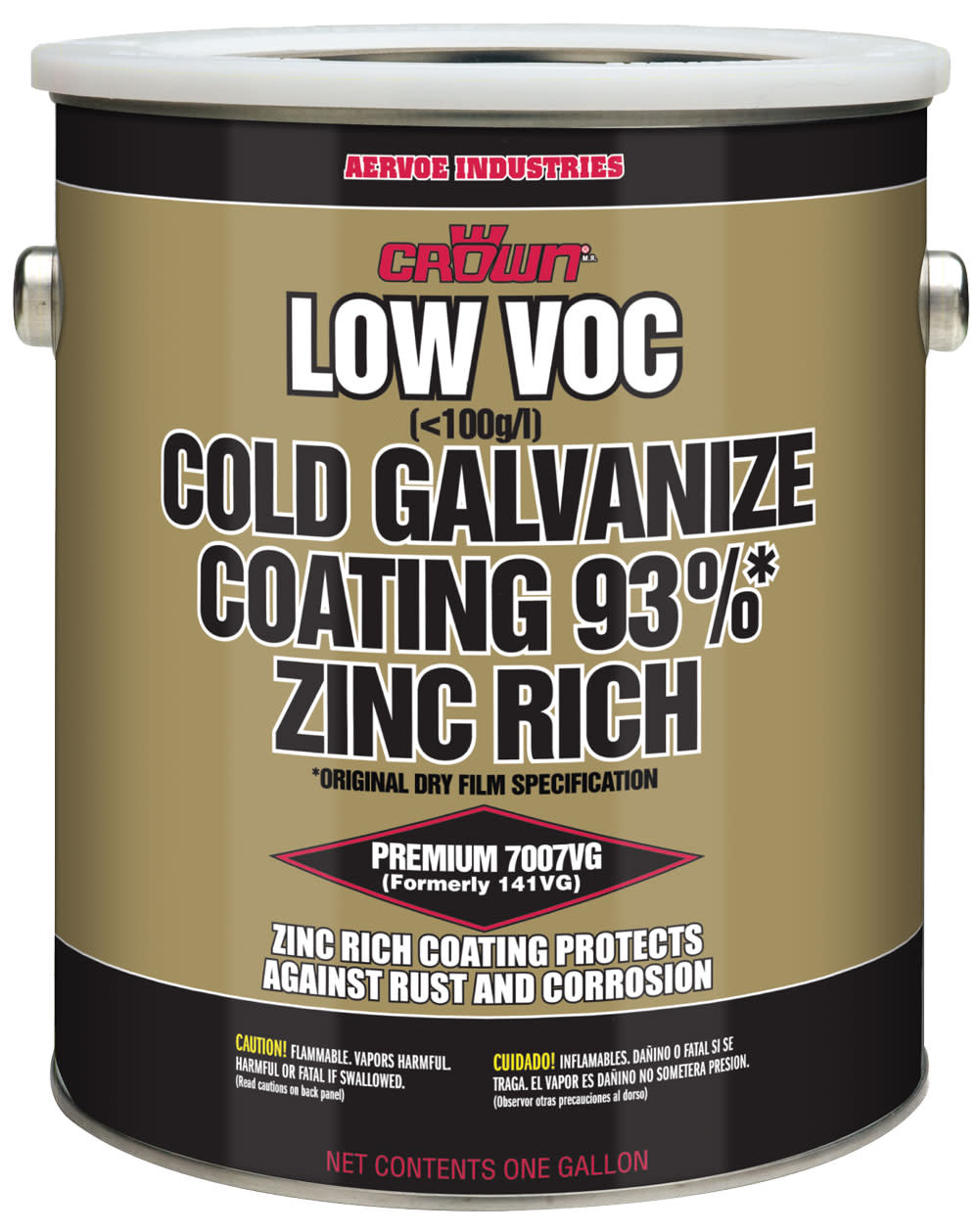 Crown Cold Galvanizing Coating 93% Zinc Rich VOC Content 1 Gallon - Flockneti