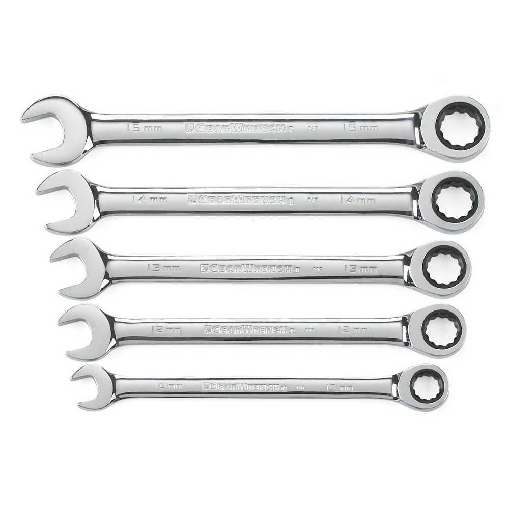 GEARWRENCH Ratcheting Wrench Set 5 Pc. Metric Combination - Flockneti