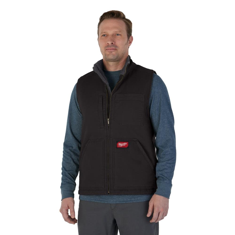 Milwaukee Heavy Duty Sherpa Lined Vest Black XL - Flockneti