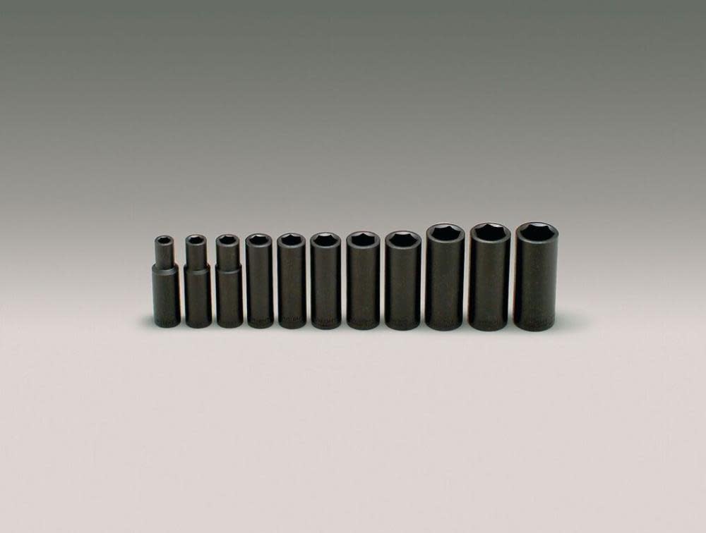 Wright Tool 1/2 In. Dr. 11 pc. Deep Impact Socket Set 3/8 In. to 1 In. - Flockneti