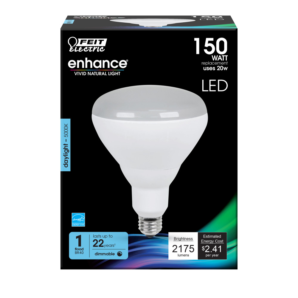 Feit Electric 150W BR40 5000K Dimmable LED Bulb 1pk - Flockneti