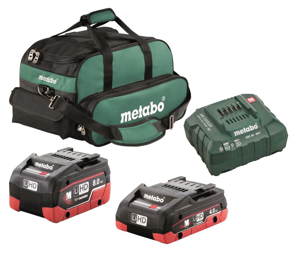 Metabo 4.0Ah + 8.0Ah LiHD Ultra-M Battery Starter Kit - Flockneti