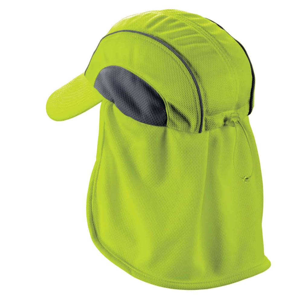 Ergodyne Chill Its 6650 High Performance Hat with Neck Shade Lime - Flockneti