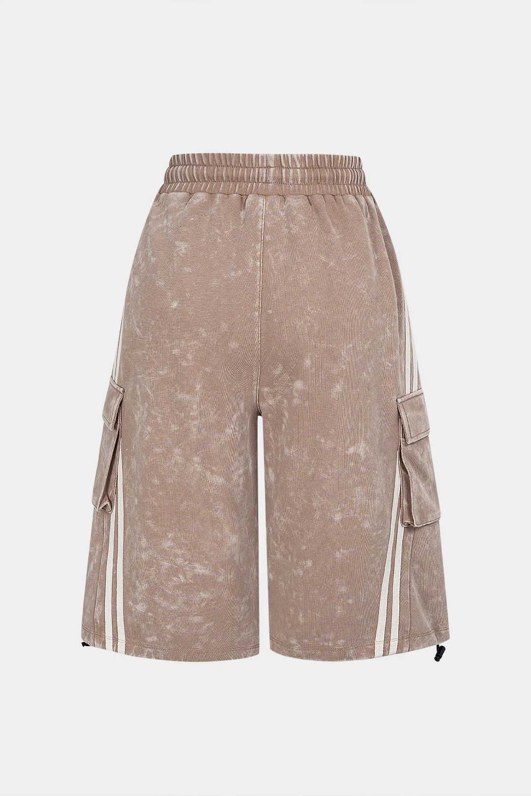 Striped Pocket Drawstring High Waist Shorts - Flockneti