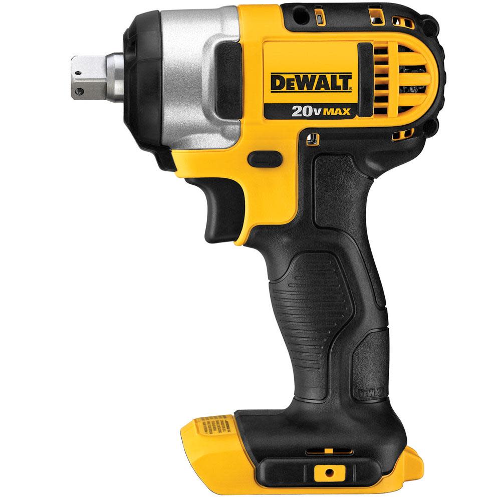 DEWALT 20 V MAX Lithium Ion 1/2 In. Impact Wrench with Detent Pin (Tool Only) - Flockneti