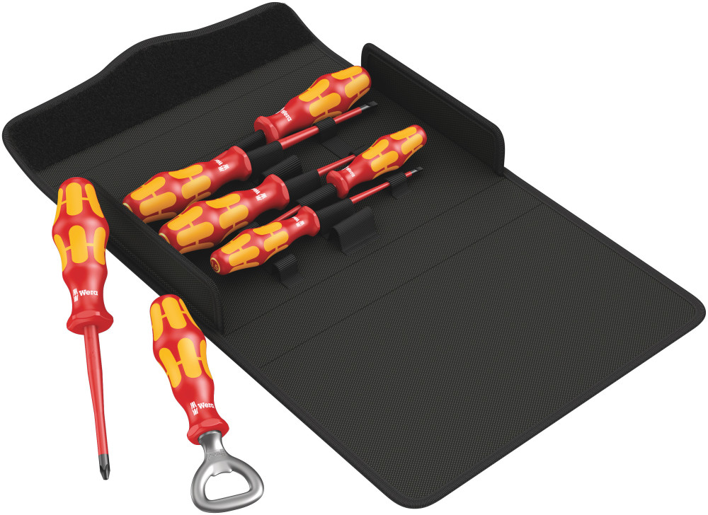 Wera Tools 7pc Kraftform Plus 100 iS/7 Set 2 VDE Screwdriver Set - Flockneti