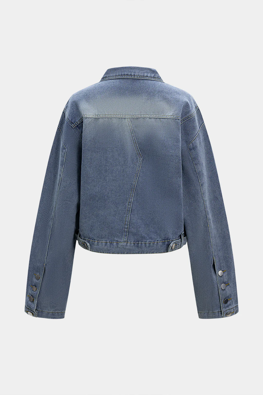 Denim Washed Button Jacket - Flockneti