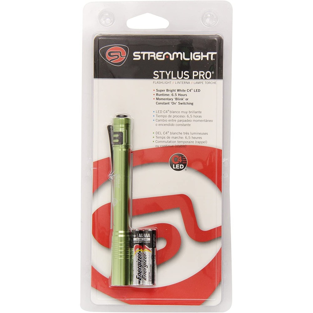 Streamlight Stylus Pro Penlight AAA Battery Powered LED Green - Flockneti