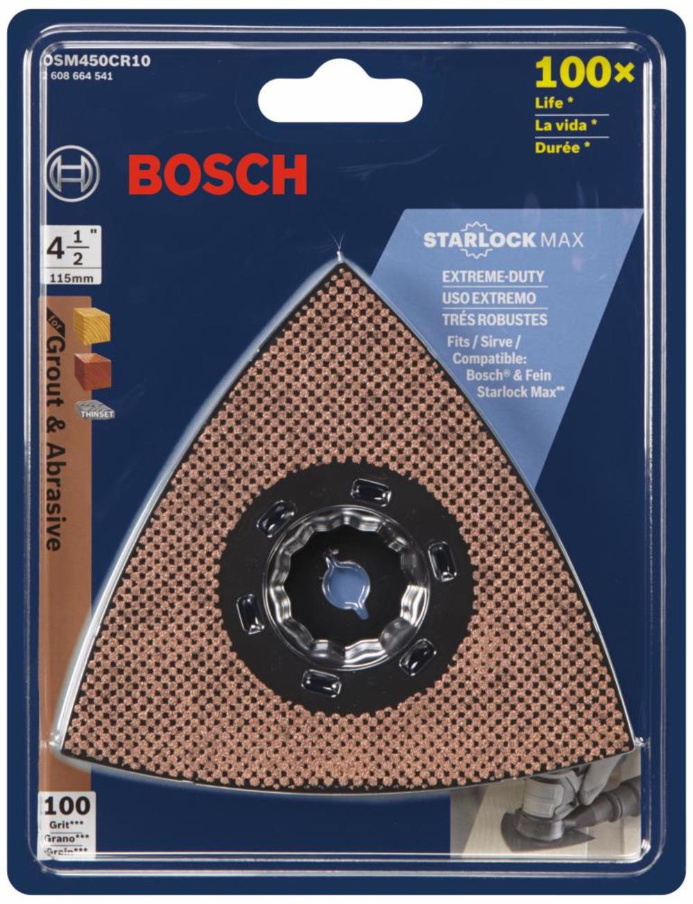 Bosch StarlockMax Oscillating Multi-Tool Carbide 100 Grit Delta Sanding Pad - Flockneti