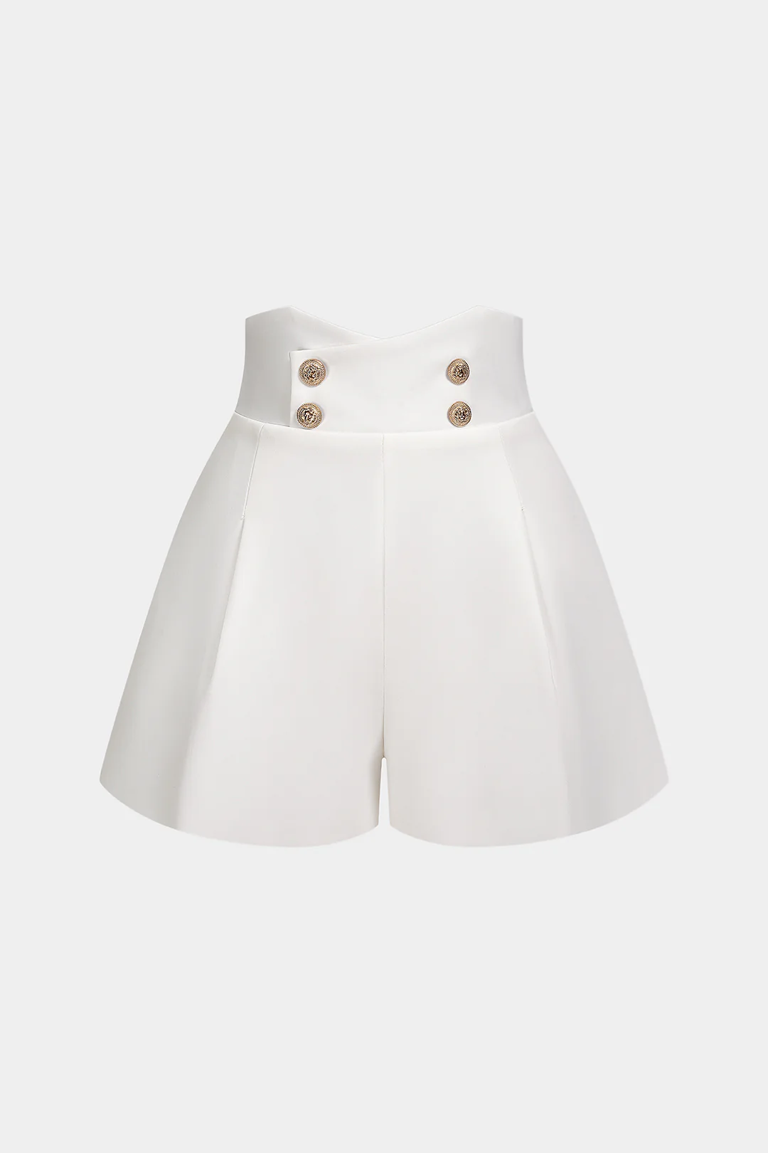 Button High Waist Wide Leg Shorts - Flockneti