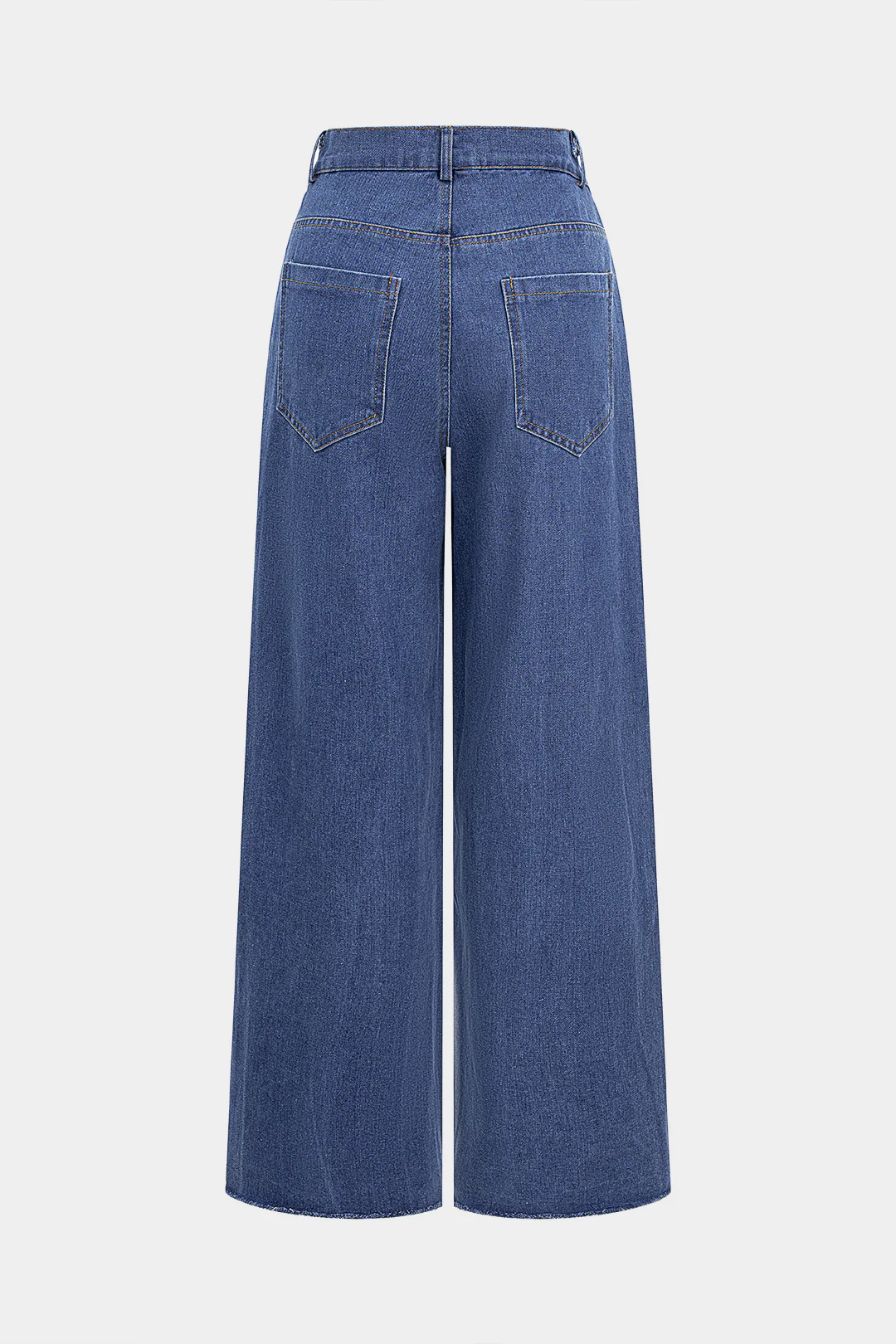 Denim High Waist Patchwork Wide Leg Jeans - Flockneti