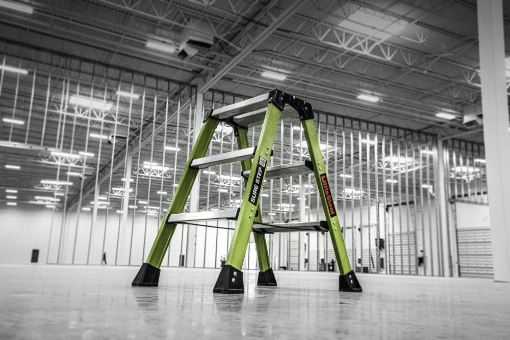 Little Giant Safety Sure Step 3-Step Model – ANSI Type 1AA – 375 lb Rated Double-Sided Fiberglass Step Stool - Flockneti