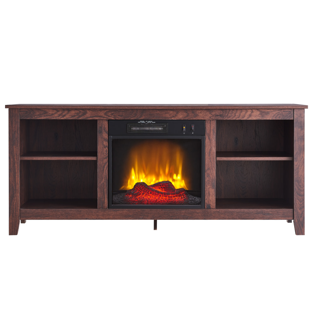 Hearthpro Open Abrasive Grain Coat Console Media Electric Fireplace - Flockneti