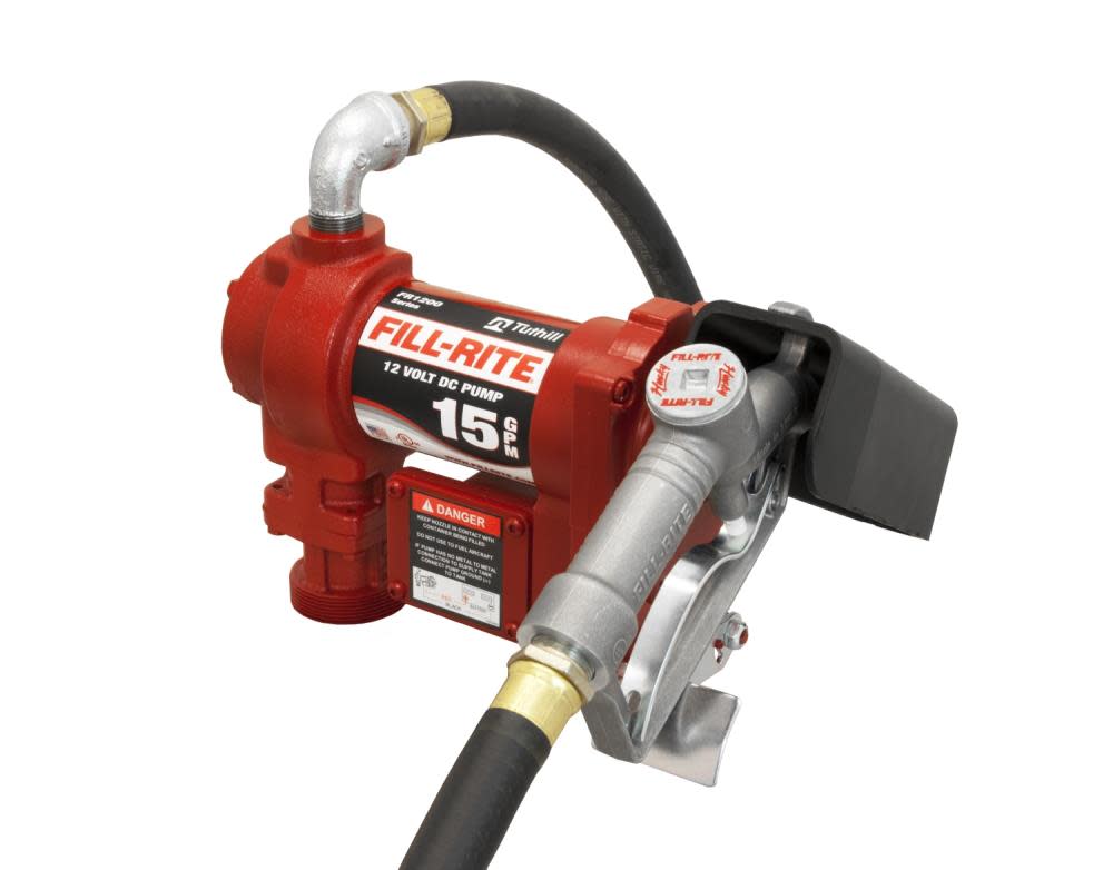 Fill-Rite Fuel Pump Kit 12VDC 15GPM Manual Nozzle Hose - Flockneti