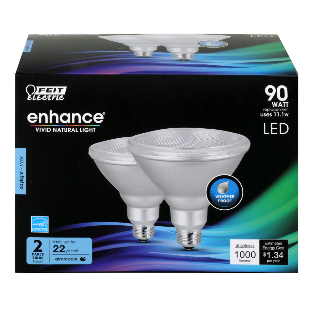Feit Electric 90W PAR38 Dimmable Reflector LED Bulb 2pk - Flockneti