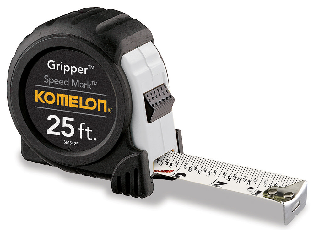 Komelon 25′ x 1″ Gripper Speed Mark Tape Measure - Flockneti