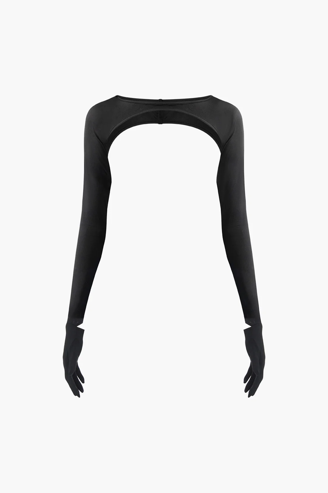 Mesh Slip Long-Sleeve Top With Finger Gloves - Flockneti
