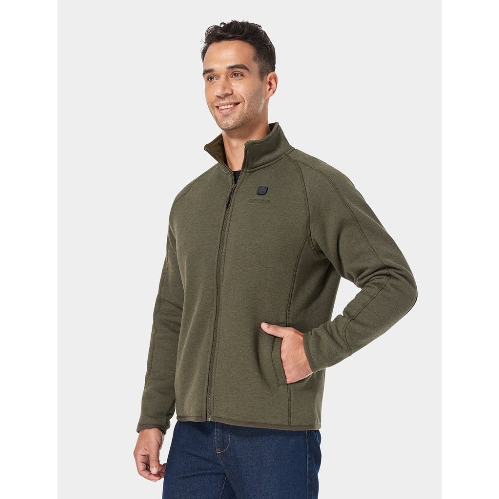ORORO Mens Army Green Heated Fleece Jacket Kit XL - Flockneti