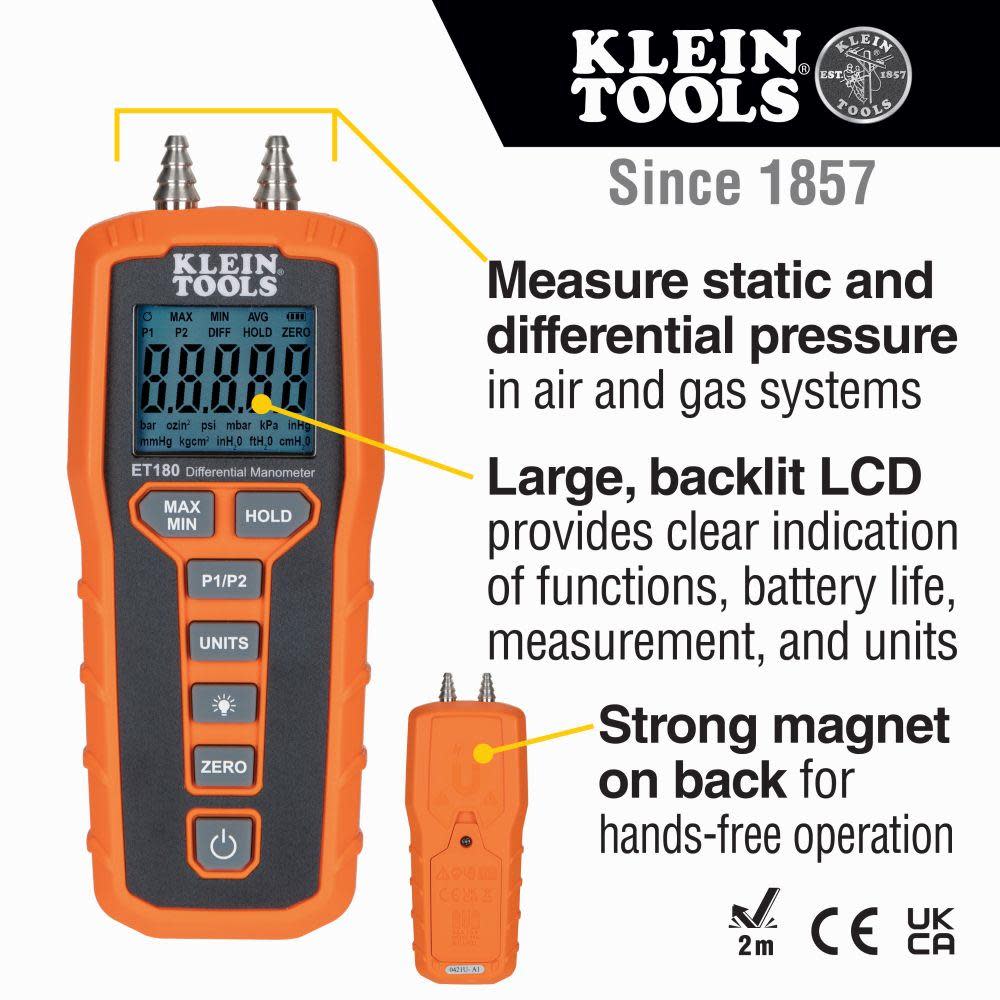 Klein Tools Digital Differential Manometer - Flockneti