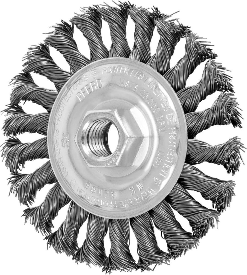 Pferd 4″ Full Cable Mini Knot Wheel .020 CS Wire 5/8 11 Thread - Flockneti