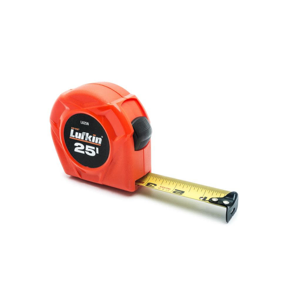 Crescent Lufkin Tape Measure 1 In. x 25 Ft. Hi-Viz Orange Power Return - Flockneti