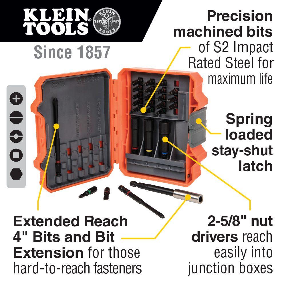 Klein Tools 26 Piece Pro Impact Power Bit Set - Flockneti