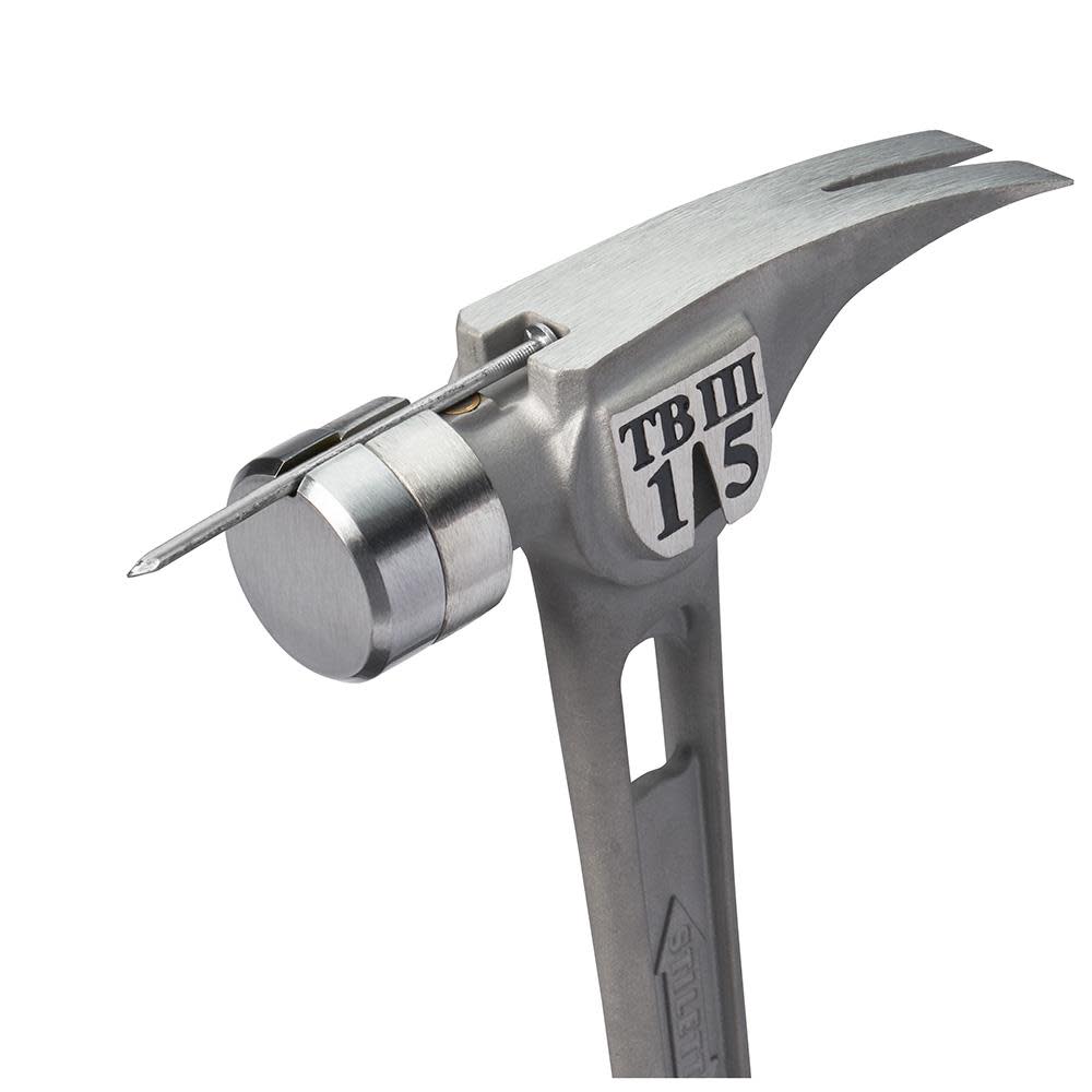 Stiletto 15 oz Ti-Bone III Titanium Hammer with Smooth Face and Curved Handle - Flockneti
