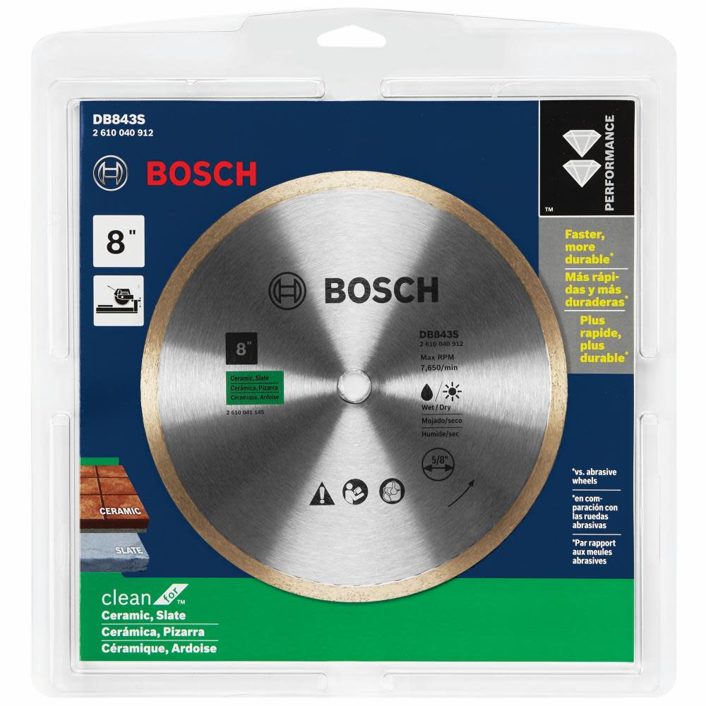 Bosch 8″ Standard Continuous Rim Diamond Blade for Clean Cuts - Flockneti