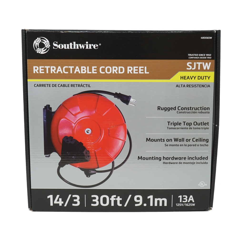 Southwire Retractable Reel Cord 3 Outlet 30′ - Flockneti