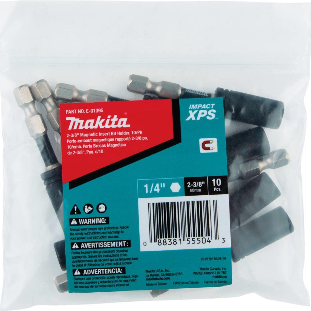 Makita Impact XPS 2-3/8″ Magnetic Insert Bit Holder 10/pk Bulk - Flockneti