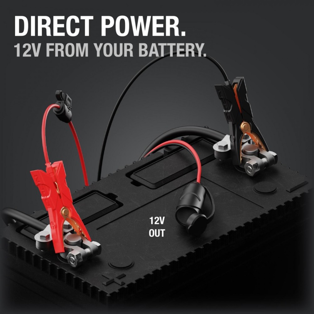 Noco 12V 15A Adapter Plug with Battery Clamps - Flockneti