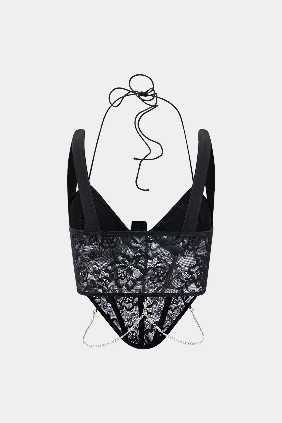 Lace Halter Neck Tie Up Cami Top - Flockneti