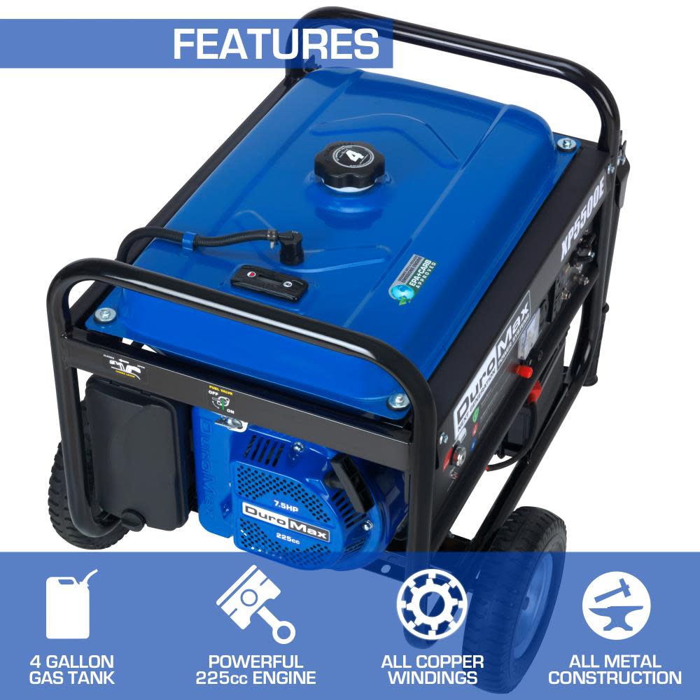 Duromax 5500-Watt Gas Powered Portable Generator - Flockneti
