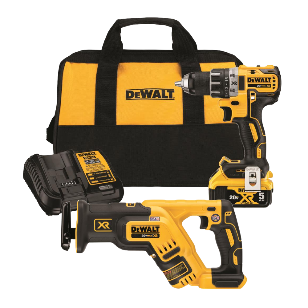 DEWALT 20V MAX 2pc Combo Kit Drill Driver Reciprocating Saw - Flockneti