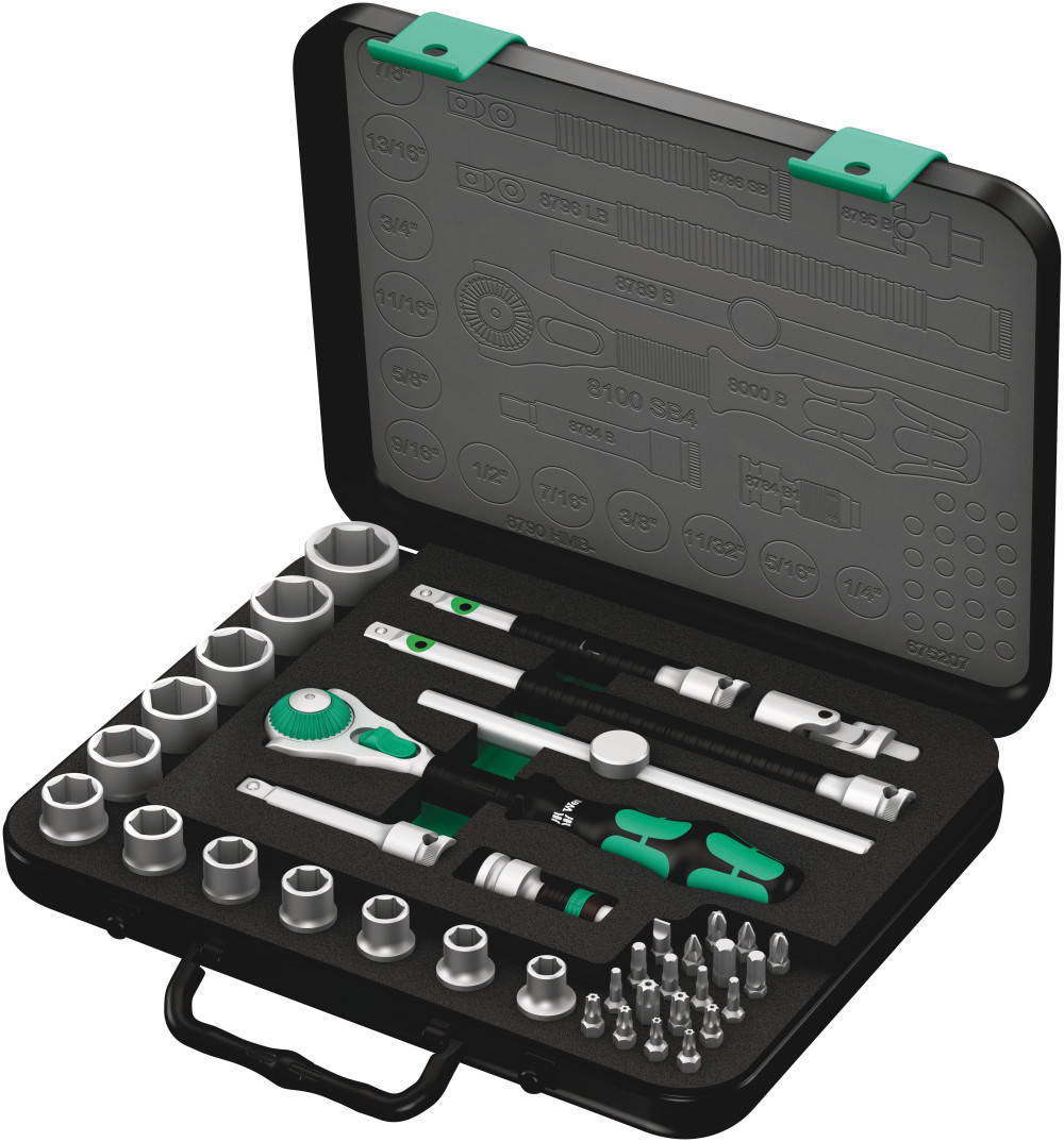 Wera Tools 38pc 3/8″ Drive 8100 SB 4 Zyklop Speed Ratchet Set - Flockneti