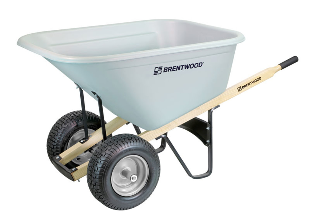 Brentwood 10 Cube HDPE Double Wheel Wheelbarrow – BW10D - Flockneti