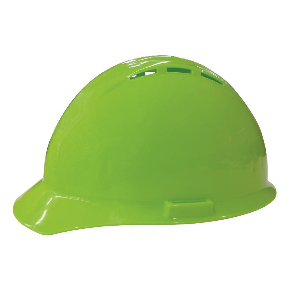 ERB Hi-Vis Lime Americana Vent Hard Hat Ratchet Suspension - Flockneti