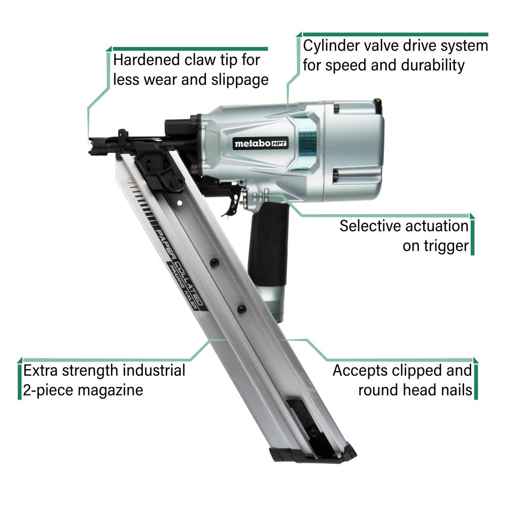Metabo HPT 3-1/4″ Clipped Head Paper Collated Framing Nailer - Flockneti