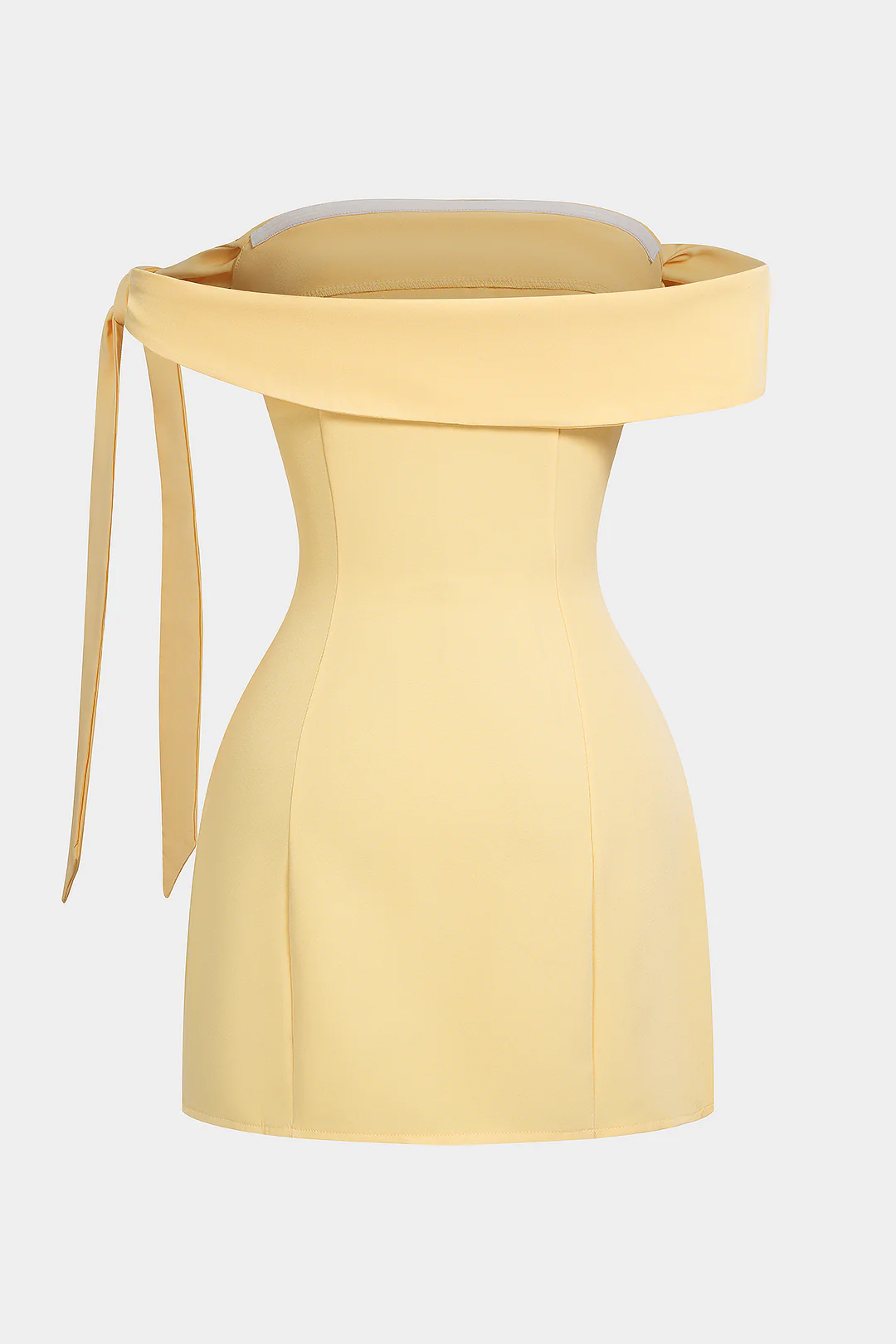 Solid Off Shoulder Asymmetrical Tie-Up Sleeveless Mini Dress - Flockneti