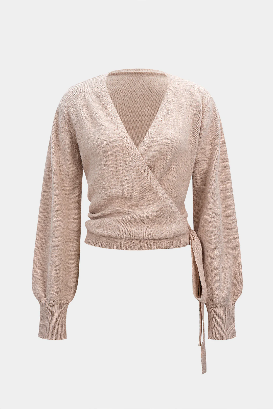 Knit Strappy V-Neck Long-Sleeve Top - Flockneti
