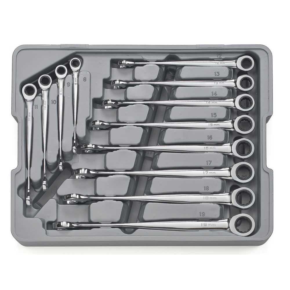 GEARWRENCH 12 Pc XL X-Beam Metric Combination Ratcheting Wrench Set - Flockneti