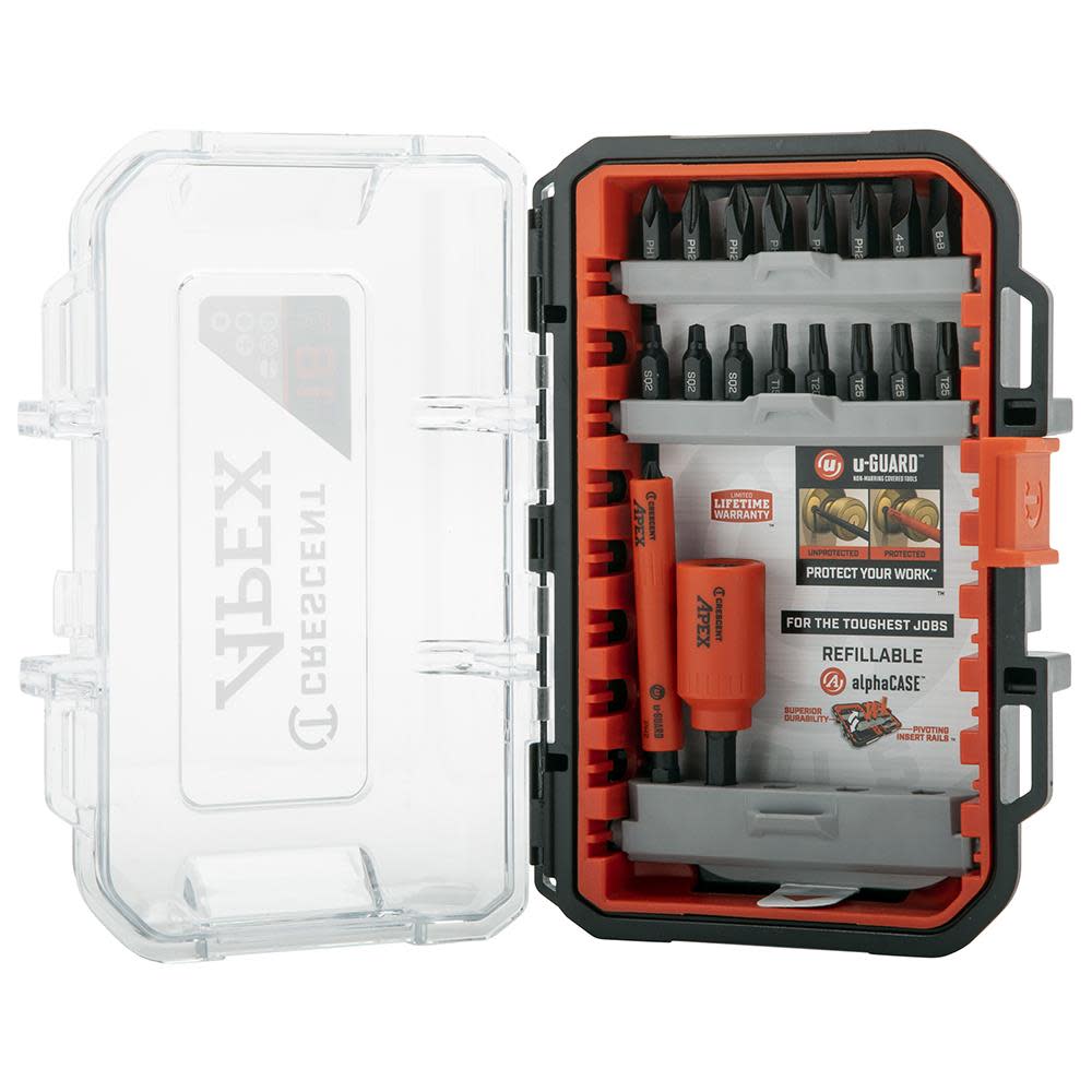 Crescent APEX u-GUARD Bit Set 18pc - Flockneti