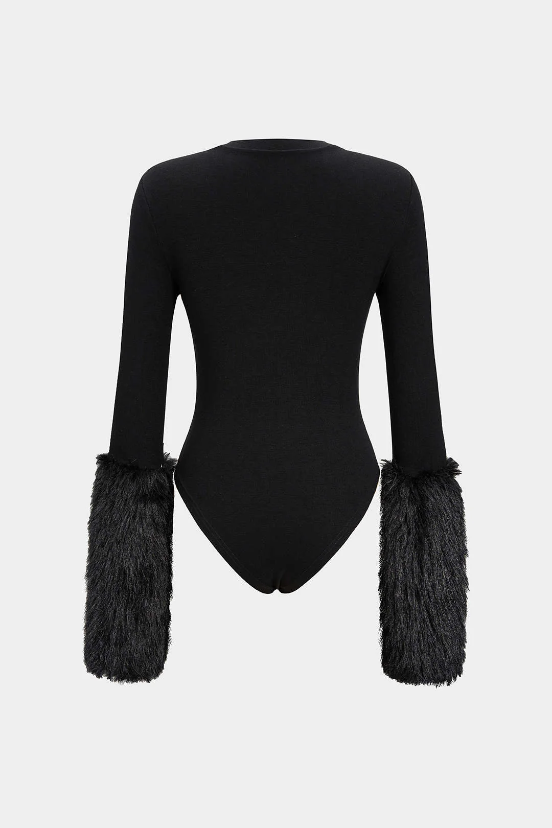 Patchwork Fur Long Sleeve Bodysuit - Flockneti