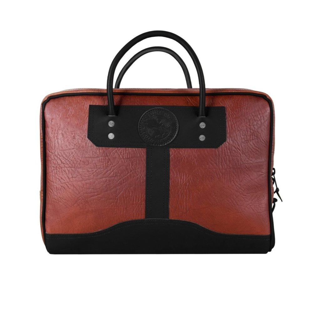 Duluth Pack 23 Liter Capacity Black Trim Bison Leather Computer Briefcase - Flockneti
