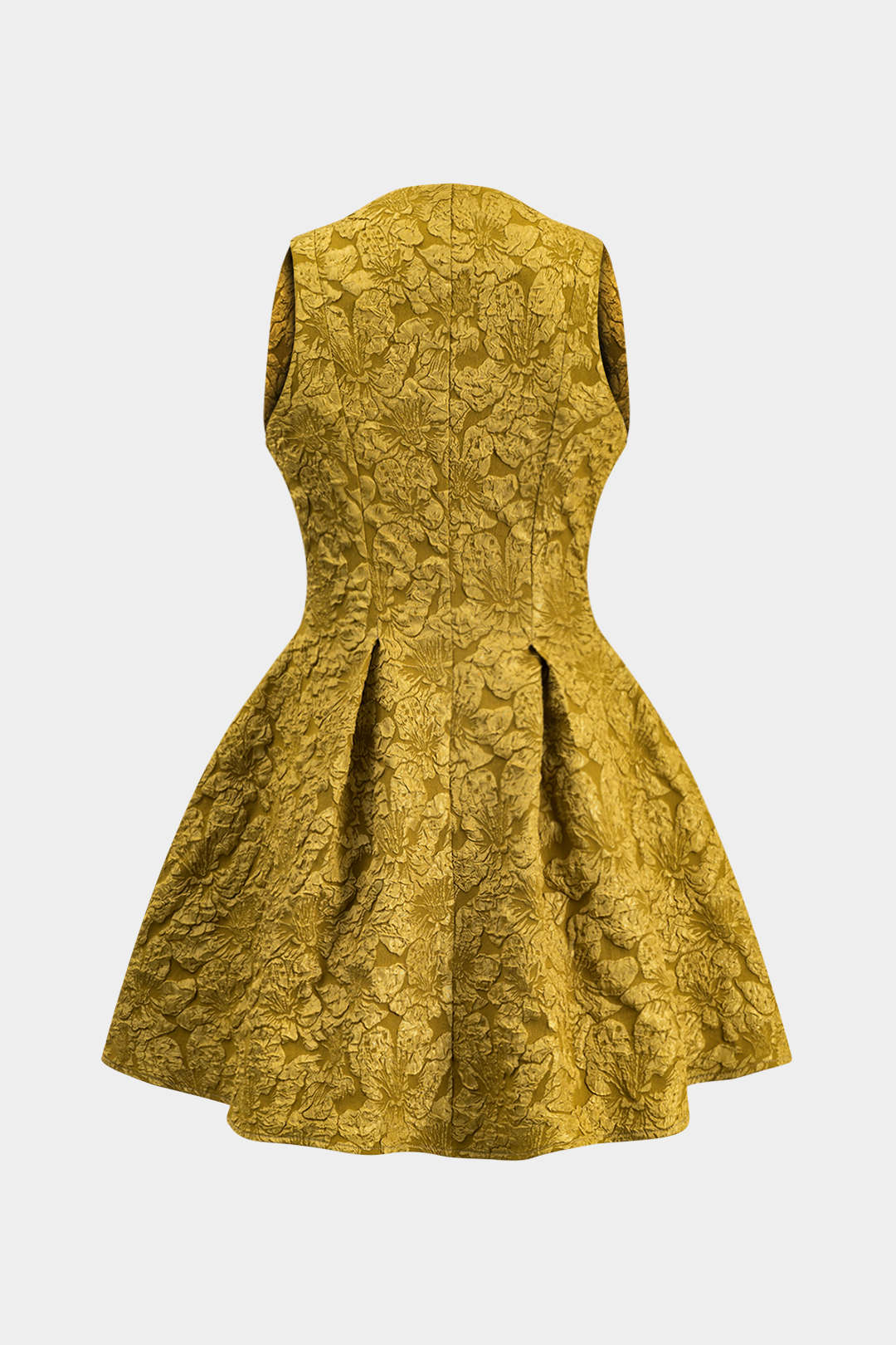 Jacquard Sleeveless Ruched Mini Dress - Flockneti