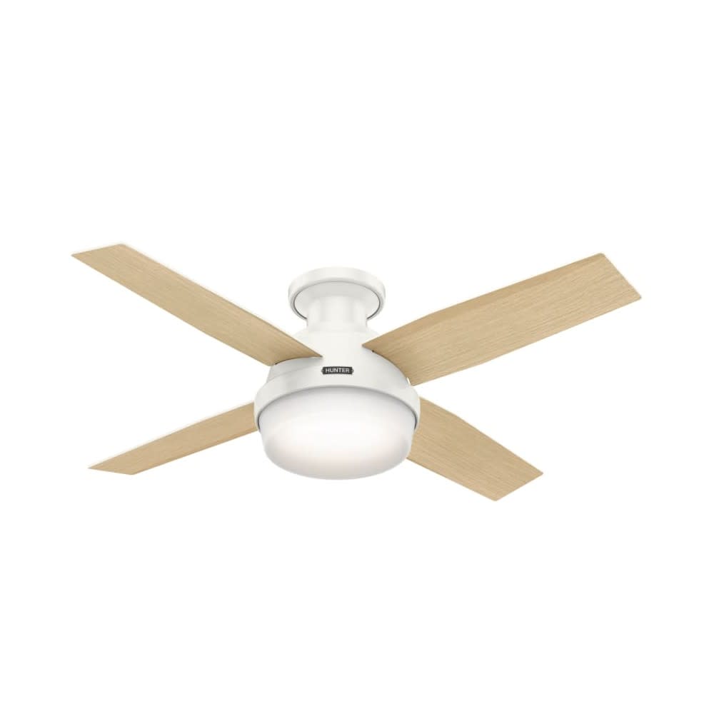 Hunter Fan Dempsey Ceiling Fan 44″ Fresh White Blonde Oak/White - Flockneti