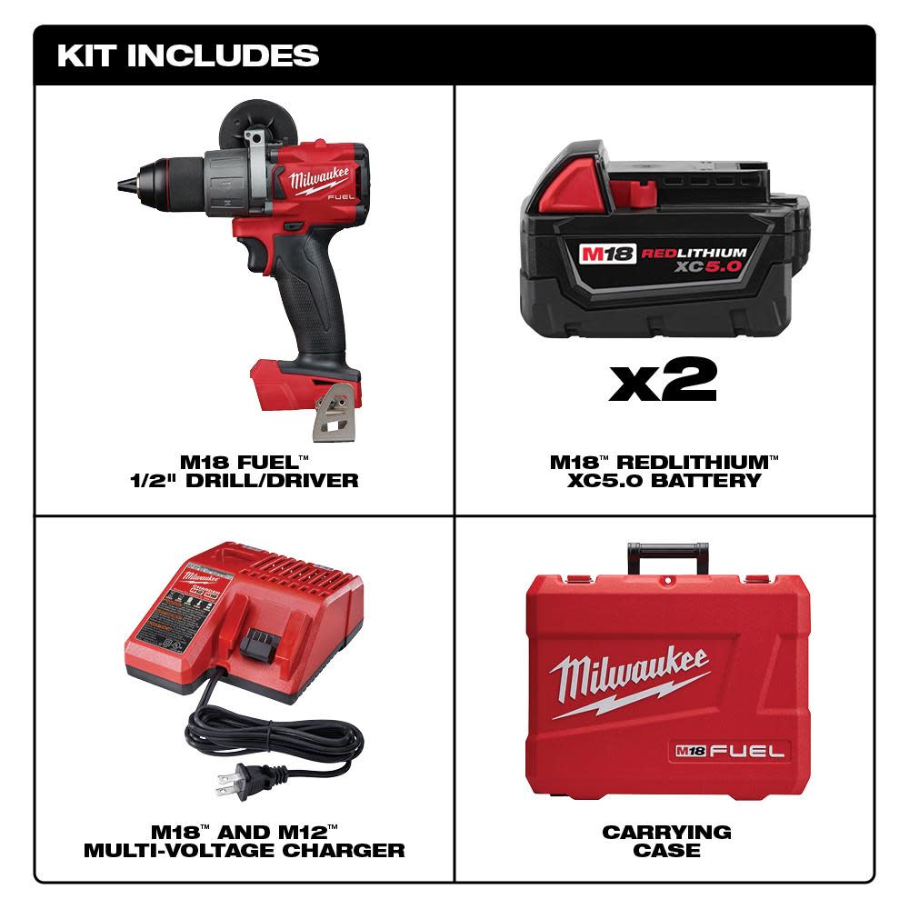 Milwaukee M18 FUEL 1/2″ Drill Driver Kit - Flockneti
