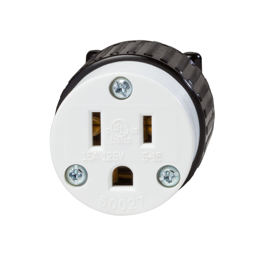 Southwire CEP Black/White 125V 15A 1 Phase NEMA 5-15R UG Connector - Flockneti