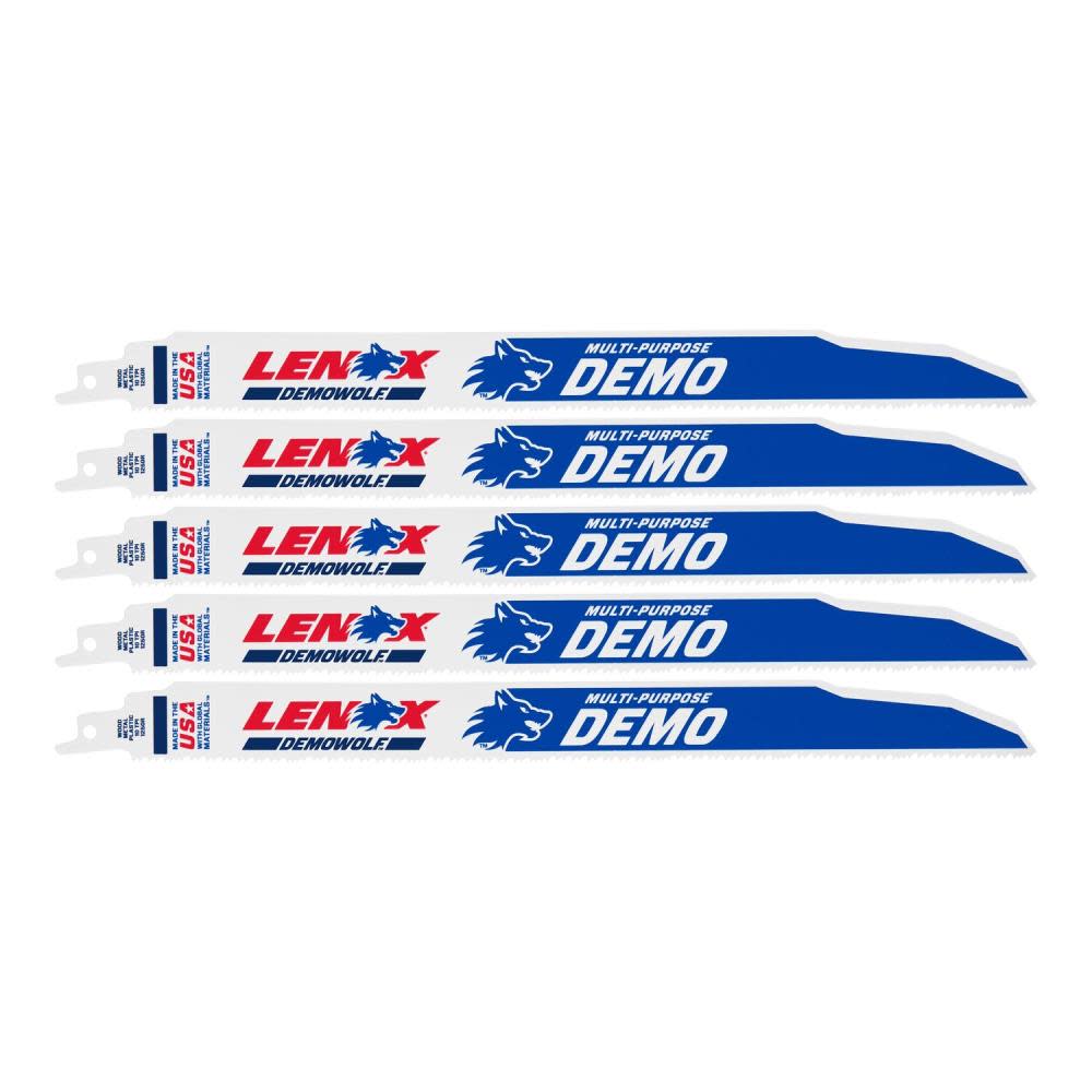 Lenox 12″ 10 TPI DEMOWOLF Reciprocating Saw Blade 5pk - Flockneti