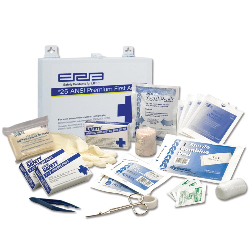 ERB 25 Person ANSI Premium First Aid Kit with Metal Case - Flockneti